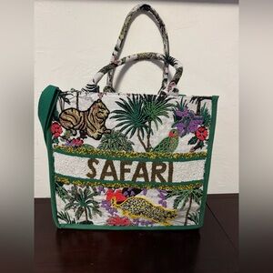 Beaded “Safari” Tote Bag